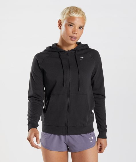 Women's Gymshark Training Zip Hoodie Black | CA N68157